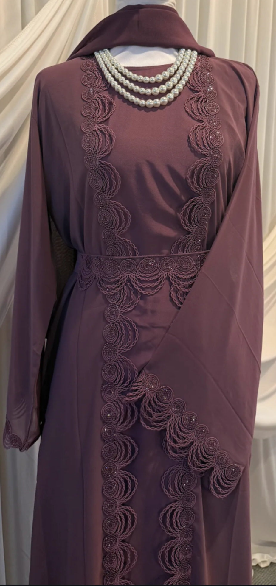 Muave Lace Abaya